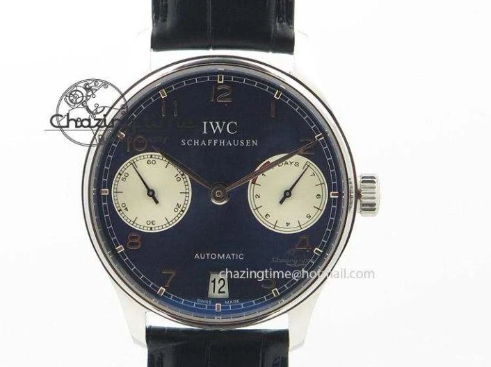 MIROTIME 0724 Timeless Portuguese Chrono IW371606 ZF 1:1 Best Edition Blue Dial on Black Leather Strap A 7099